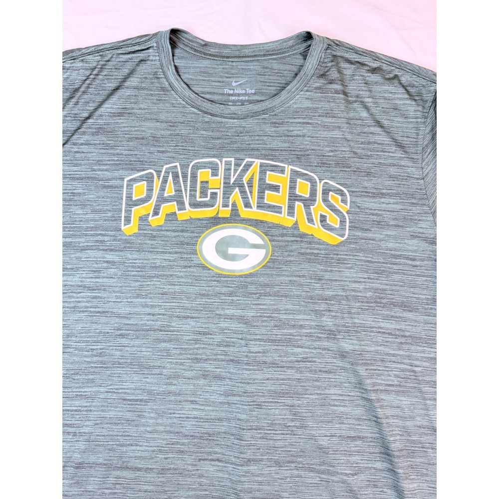 Green Packers Nike Dri-Fit T-Shirt Mens 3XL Heathered Green Short Sleeve Tee